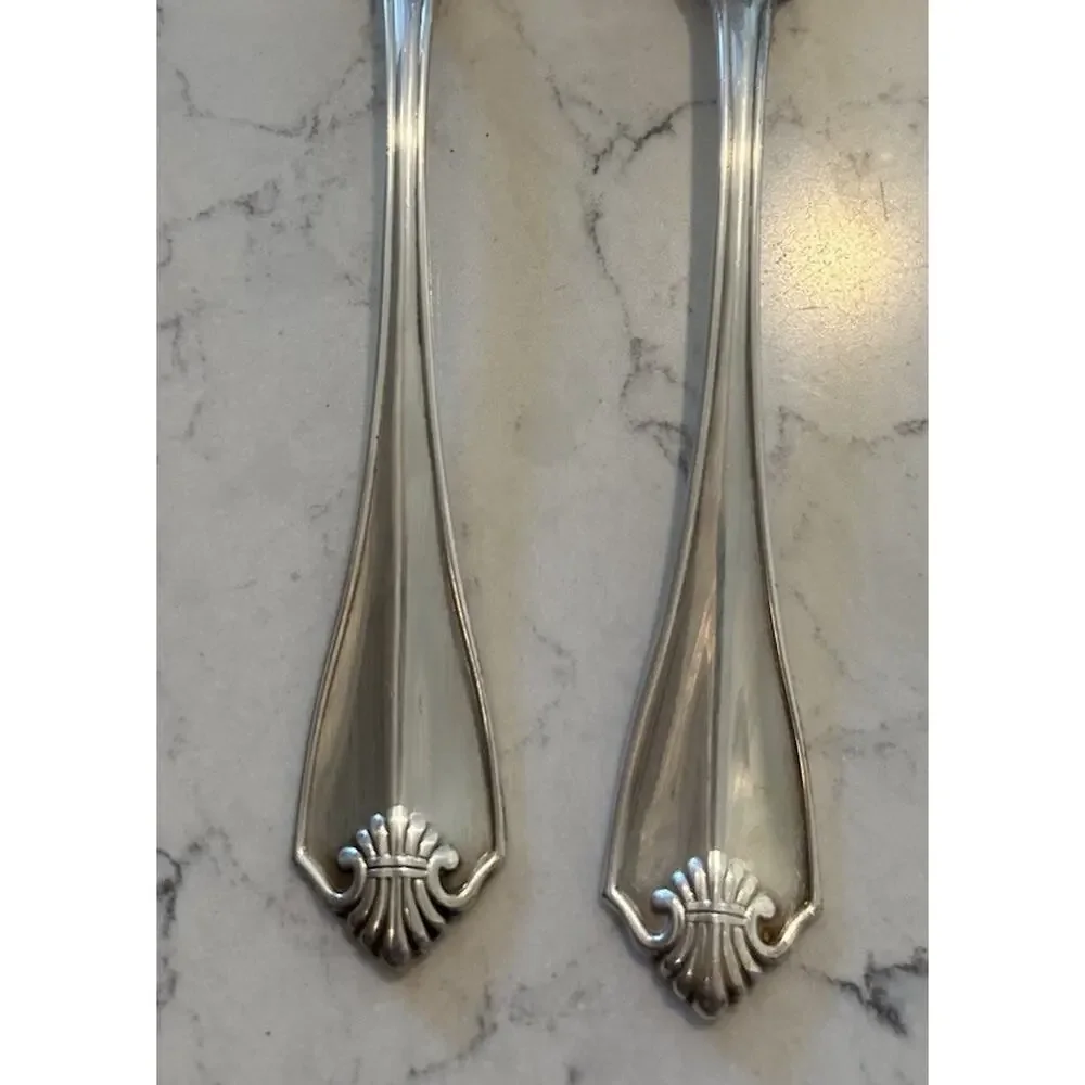 Vtg Rogers Oneida 1811 King James Silverplate Dinner Spoons Set‎ of 2 Flatware